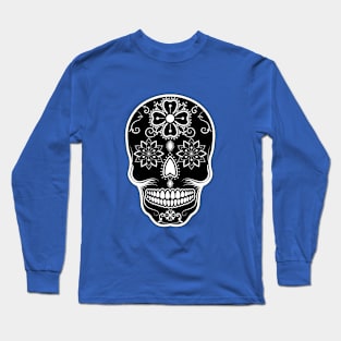 Sugar Skull/Mexican Folklore/BlackandWhitedesign Long Sleeve T-Shirt